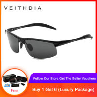 VEITHDIA แว่นกันแดด Polarized UV400 ผลิตจากวัสดุแมกนีเซียมอลูมิเนียม แว่นตากันแดด แว่นโพลาไรซ์ สำหรับผู้ชาย ใส่ขับรถ สีดำ – 6518