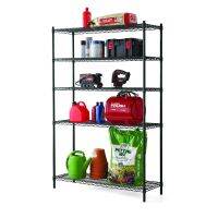 Heavy Duty 5 Tier Wire Shelf Black 3000 Lb CapacityStrong and Durable16.00 X 48.00 X 72.00 Inches