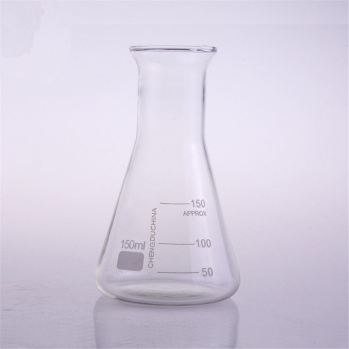 hot-sales-bkd8umn-แก้วขวดทดลองพลาสติกขนาด150มล-ปากกระดิ่งทรงกรวย