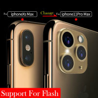 สติกเกอร์รุ่น 5TH สุดหรูเปลี่ยนเลนส์กล้องสำหรับ iPhone 11 Pro Max ฝาครอบกระจกกันรอยสำหรับ iPhone X XS MAX สติกเกอร์กล้องปลอม