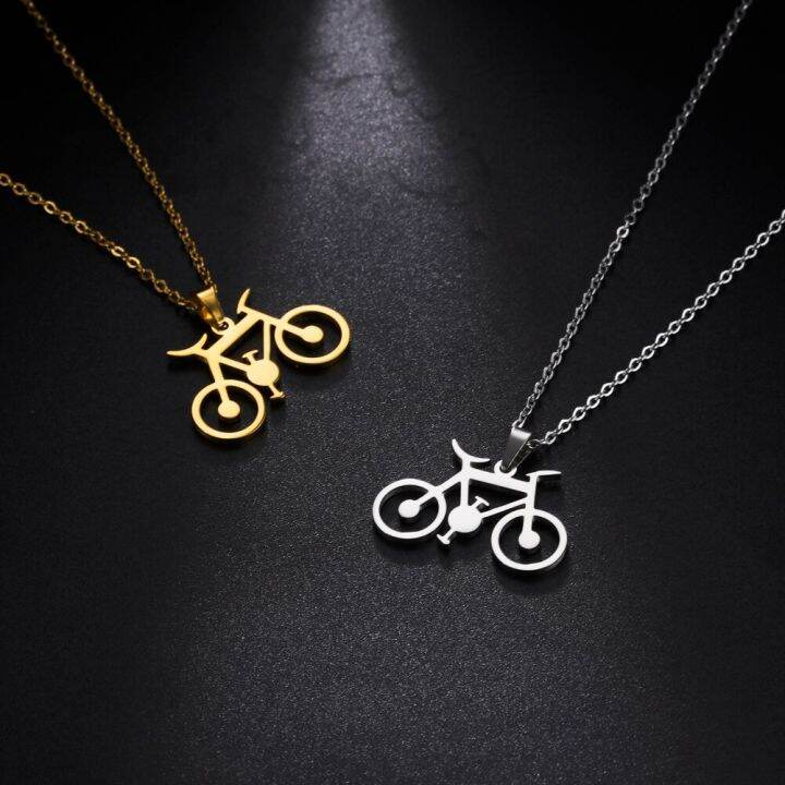 jdy6h-stainless-steel-necklace-for-women-man-classic-bicycle-gold-color-choker-pendant-necklace-engagement-jewelry-gift