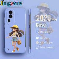 Jingsanc สำหรับ Reno 10 Pro + 8Z 8 7Z 7 6 5 2Z 2 A98 5กรัม A78 A76 A55 A58 A96 A31ค้นหา X5 Pro Plus 5G 4G เคสโทรศัพท์สาวสวยแบบด้านสีลูกกวาดพีซีไร้กรอบ m001-3เคสสีม่วงฤดูใบไม้ร่วง