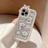 Apple เคสโทรศัพท์มือถือ iPhone 14/13/12/11/X/x/xr ลายการ์ตูนลูกสุนัขน่ารัก13 Pro Max เคสโทรศัพท์มือถือซิลิโคน14 Plus ใหม่เคสป้องกันโทรศัพท์มือถือ2-In-1 12 Mini เคสนิ่มทนทาน