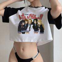 K-On Trashy Fairycore เสื้อครอปสวยงามเสื้อยืด2000ย้อนยุคสำหรับผู้หญิง