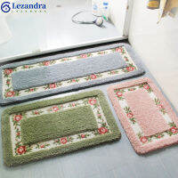 Lezandra【ready Stock】Pastoral สไตล์ Rose รูปแบบไม่ลื่นน้ำ Absorption พรมสี่เหลี่ยมผืนผ้าพรมเช็ดเท้า