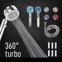 2022 High Pressure Fan Shower Head Turbo 360 Rainfall Water Saving Showerhead with Filters Bath Rotating Spray for Bathroom