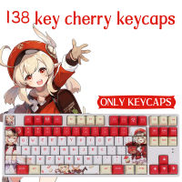 Genshin Impact Klee Pbt วัสดุ Keycaps Compatiable 61 87 104 108 Key Mechanical Keyboard Cherry Profile 138คีย์