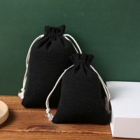 50pcs 10x14cm/13x18cm High-grade thickened canvas gift bag Bracelet Jewelry Packaging Bag birthday gift wrapping drawstring bag Gift Wrapping  Bags