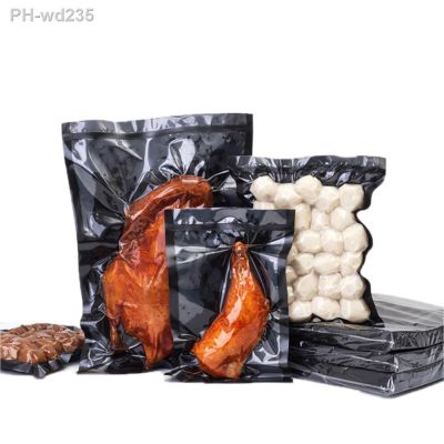 100Pcs Black Food Vacuum Bag Fresh Transparent Packaging Bags Heat Seal Storage Bag for Tea Meat Powder