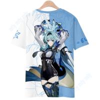 Genshin Impact Eula Lawrence T-shirt Men Women Teens Casual Round Neck Tee / Hooded T Shirt