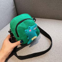 Children Shoulder Bag Cute Canvas Small Cross Body Bags Lovely Cartoon Dinosaur Boys Girls Fashion Kids Coin Purse Mini Wallet