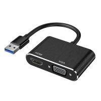 ▤▽❉ USB 3.0 to HDMI-compatible VGA Adapter 4K HD Multi-Display 2in1 USB to HDMI-compatible Converter for Windows