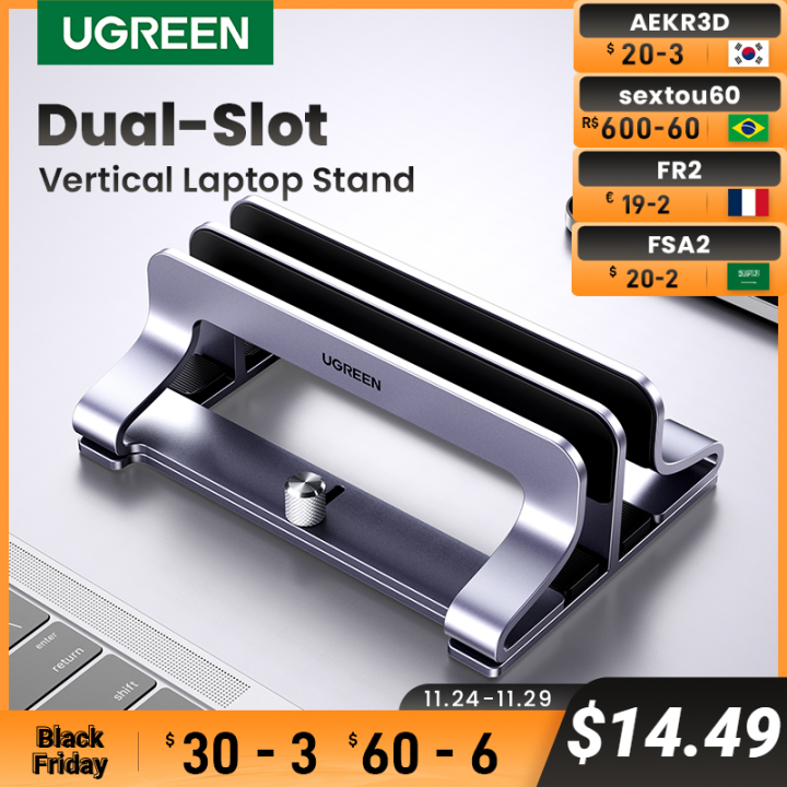 Ugreen Vertical Laptop Stand Holder Foldable Aluminum Notebook Stand Laptop Tablet Stand Support