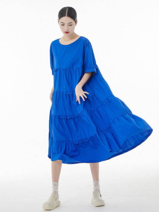 xitao-dress-casual-solid-color-loose-dress