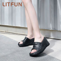 Litfun Classic Platform Women‘s Sandals 2023 Heightened Comfortable Heels Slippers Women Beach Slides Home Non-Slip EVA Slippers