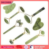 1 Pcs Natural Xiuyu Double Heads Jade Roller Guasha Board Scraper Massager Facial Jade Roller Set Eyes Face-lift Massage Neck Thin