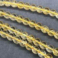 Yellow Cracked Crystal Beads สีเหลืองแตกคริสตัลลูกปัดหินรอบ 6-12 มิลลิเมตรพลอยหลวม Spacer ขายส่ง