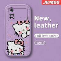 เคส JIUMOO สำหรับ Xiaomi Poco M4 Pro 5G Redmi Note 11T 5G Note 11S 5G เคสการ์ตูน Luck Kitty Cat ลายดีไซน์ใหม่บางนุ่มหนังเคสป้องกันกล้องฝาปิดด้านหลังเลนส์เต็มรูปแบบเคสกันกระแทก