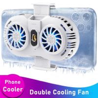 ✑ Mobile Phone Cooler Semiconductor Protable Radiator Cooling Fan Stretchable Game Double Fan For Iphone 11 12 Xiaomi Samsung S21