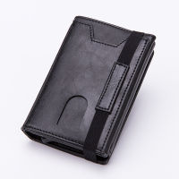 DIENQI NEW Vintage Card Holder Mens Wallet Card RFID Card Protection Metal ID Business Case Coin Cash Magic Zipper Pasjeshouder