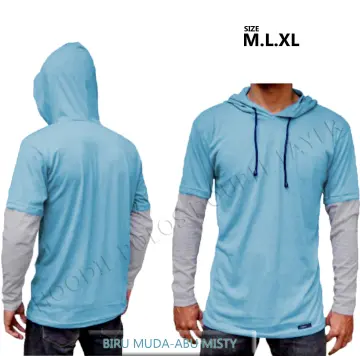 Jual Kaos polos double layer [OVERSIZE] tangan panjang bahan katun 30s /  double layer tanpa hoodie / kaos double sleeve panjang