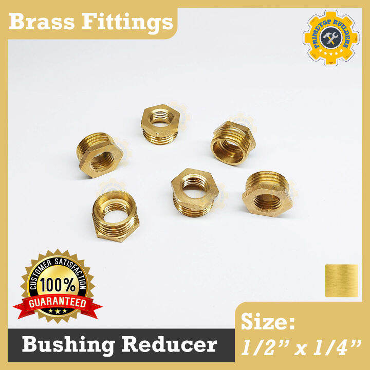 BRASS Bushing Reducer 1/2" x 1/4" BRASS FITTINGS PRIMETOP BUILDERS