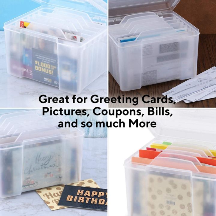 2x-greeting-card-organizer-amp-storage-box-with-6-adjustable-dividers-for-holiday-birthday-get-well-cards-photos
