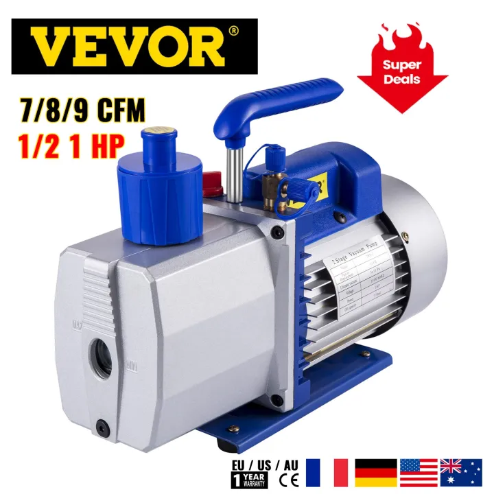 VEVOR 7 / 8 / 9CFM Refrigerant Vacuum Pump HVAC Refrigeration for