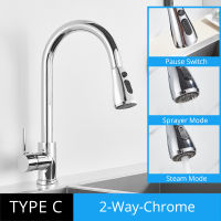 Uythner Matte Black Kitchen Faucet Pull Out Kitchen Sink Water Taps Single Handle Mixer Tap 360 Rotation Cranes Deck Mounted