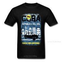 New Fashion Cuba Republica Del Sol T-Shirt Men City Modern T Shirt Car Graffiti Painting Cartoon Funny Casual Tops Black 【Size S-4XL-5XL-6XL】