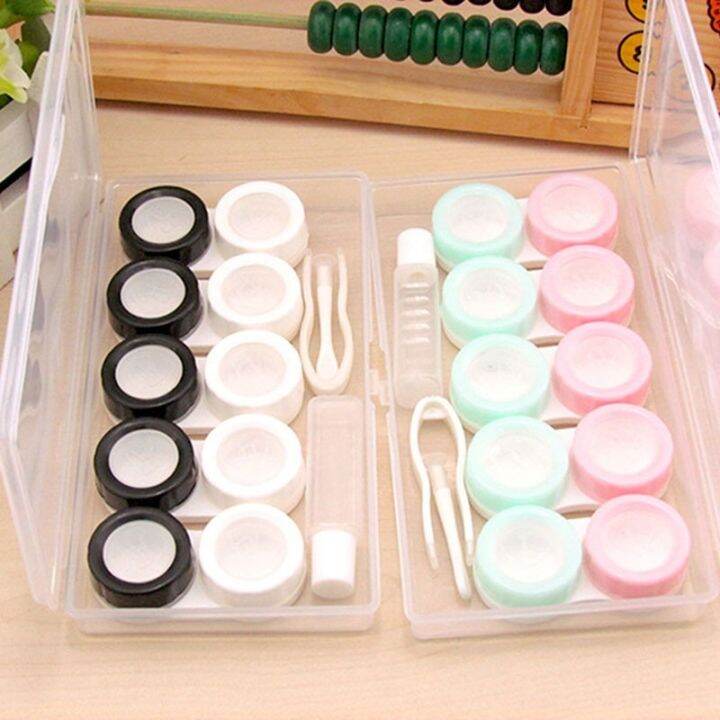 Practical Transparent Sets with Double Box Contact Lens Case Leak Proof