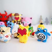 【LZ】❖¤☃  Blocos de construção Pokémon para crianças Micro Assembly Toy Pet Elf Pok Mon Pikachu Pequenas partículas Puzzle