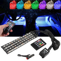 ไฟภายในรถ LED RGB แถบไฟตกแต่ง USB Powered รีโมทคอนลไร้สายเพลง DIY ไฟตกแต่งรถ Gadget