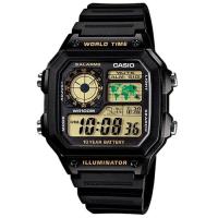 Casio นาฬิกาข้อมือผู้ชาย สีดำ สายเรซิน รุ่น AE-1200WH-1BVDF