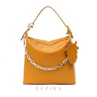 CEZIRA หนังสำหรับผู้ไม่นิยมเนื้อสัตว์ PU นิ่มสำหรับผู้หญิง,กระเป๋าโซ่คล้องกระเป๋าถือแฟชั่นกระเป๋ามีที่จับเก๋ไก๋ดีไซน์เก๋กระเป๋ากระเป๋าสะพายไหล่คาดลำตัว