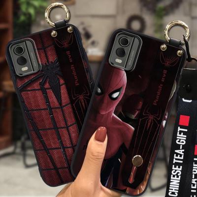 Anti-dust Anti-knock Phone Case For Nokia C32 ring Wrist Strap protective Shockproof Soft case Cute Kickstand Lanyard