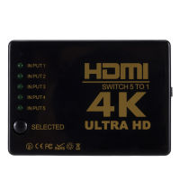 5 In 1 Out Switcher 4K * 2K HDMI-Compatible Selector Splitter Hub พร้อมรีโมทคอนโทรล IR HDTV 1080P