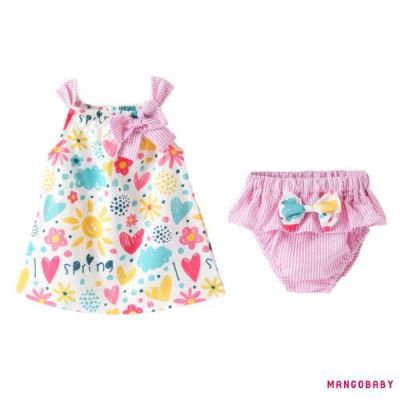 【Candy style】 เสื้อยืดแขนกุด ลายดอกไม้ พร้อมกางเกงขาสั้นลายทาง สำหรับเด็กทารก