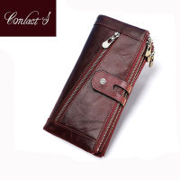 Contacts Women Wallet Fashion Genuine Leather Wallet Card Holder Female Long Purse Phone Pocket Large Capacity Clutch Wallets