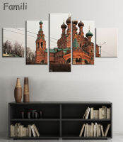 New 5pcs canvas Promotion Cuadros Paintings Basils Cathedral Moscow Russia Wall Painting Art decoration for homeCanvas