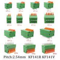 5/10Pcs 2.54mm Pitch KF141V KF141R Push-in Spring Screwless Terminal Block Straight/Bent Foot 2/3/4/5/6/7/8/9/10P PCB Connector