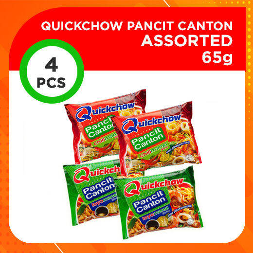 Quickchow Instant Pancit Canton Assorted 65g x 4 | Lazada PH