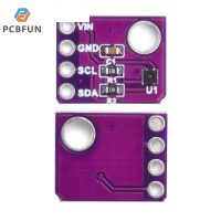 pcbfun SHT40ดิจิตอลความชื้นและอุณหภูมิบอร์ดโมดูลเซ็นเซอร์ส่วนติดต่อของ I2C กับส่วนหัวของขาเข้ากันได้กับ3V หรือ5V (สีม่วง)