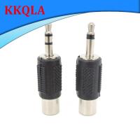 QKKQLA 1Pc Audio RCA Jack Connector To Jack 3.5MM male to RCA female Mono 2/3 pole Stereo Adapter Plug for Amplifiers Headphone