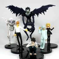 ฟิกเกอร์เคลื่อนไหวสำหรับเด็กรุ่น Death Note 6ชิ้น/เซ็ต,หุ่นอะนิเมะ Rem Misa Light Yagami Ryuk โมเดลตุ๊กตาของเล่น Brinqudoes ของขวัญคริสต์มาสสำหรับเด็ก