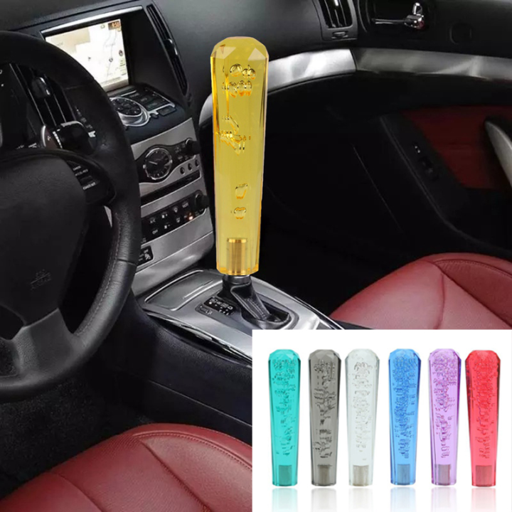 Manueller Schaltknauf Pink Crystal Bubble - Universal Mit 3 Gewindeadaptern