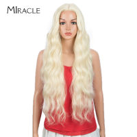 Miracle 613 Water Wavy Cosplay Wig Heat Resistant Synthetic Wigs For Women 34Inch Ombre Blonde Long Loose Wavy Lolita Wig