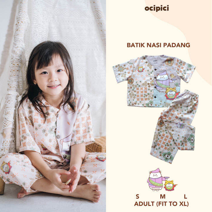 Ocipici Short Printed Pajamas BATIK MAKANAN KHAS NUSANTARA Piyama