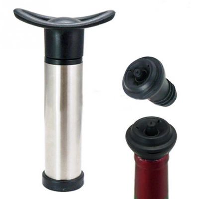 ▦▤♝ New Stainless Steel Wine Bottle Vacuum Saver Sealer Preserver Bar Pump with 2 button Stoppers Bar Kitchen Tools