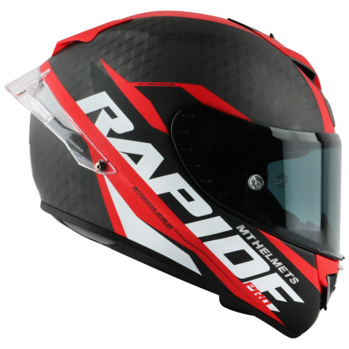 MT Helmets Full Face RAPIDE CF S1 Snake Carbon (FREE Clear Visor and